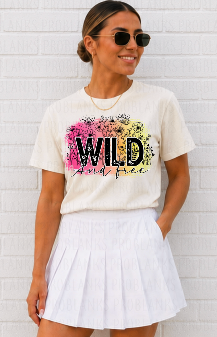 Wild & Free Water Color #7036 - Ready to Press DTF Transfer Full Color