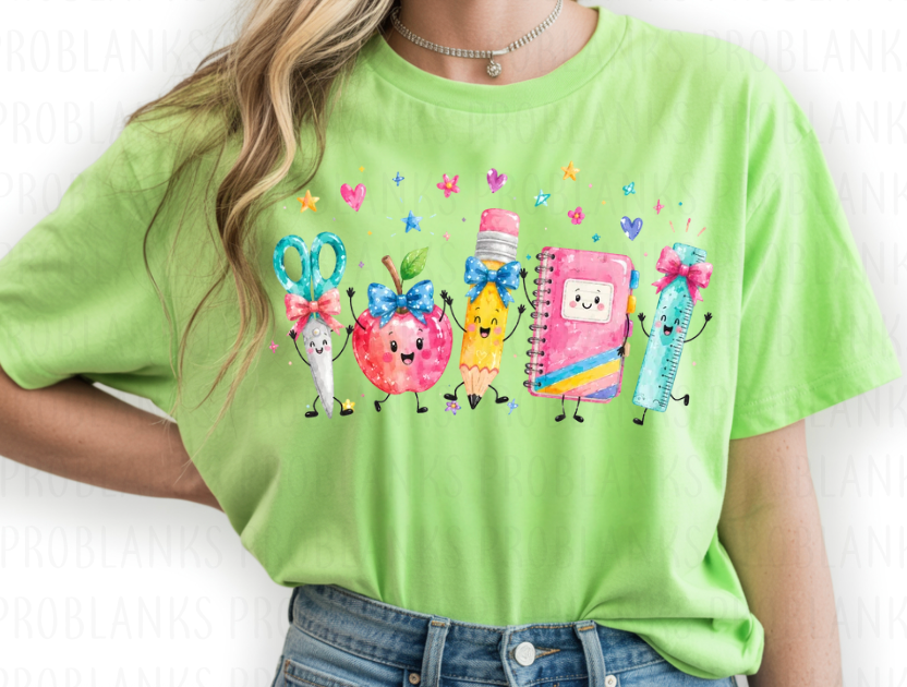 School Items #7055 - Ready to Press DTF Transfer Full Color