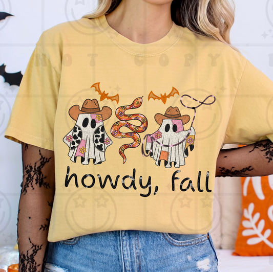 Faux Sequin Ghosts- Howdy, Fall #7065 - Ready to Press DTF Transfer Full Color