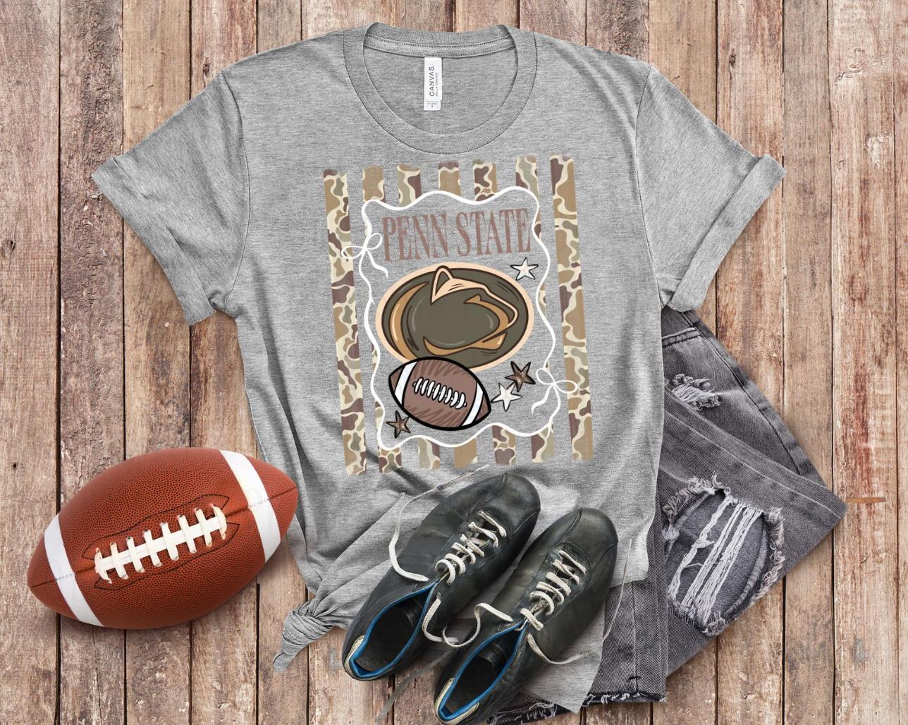 Penn State Lions Camo - #7095 - Ready to Press DTF Transfer Full Color