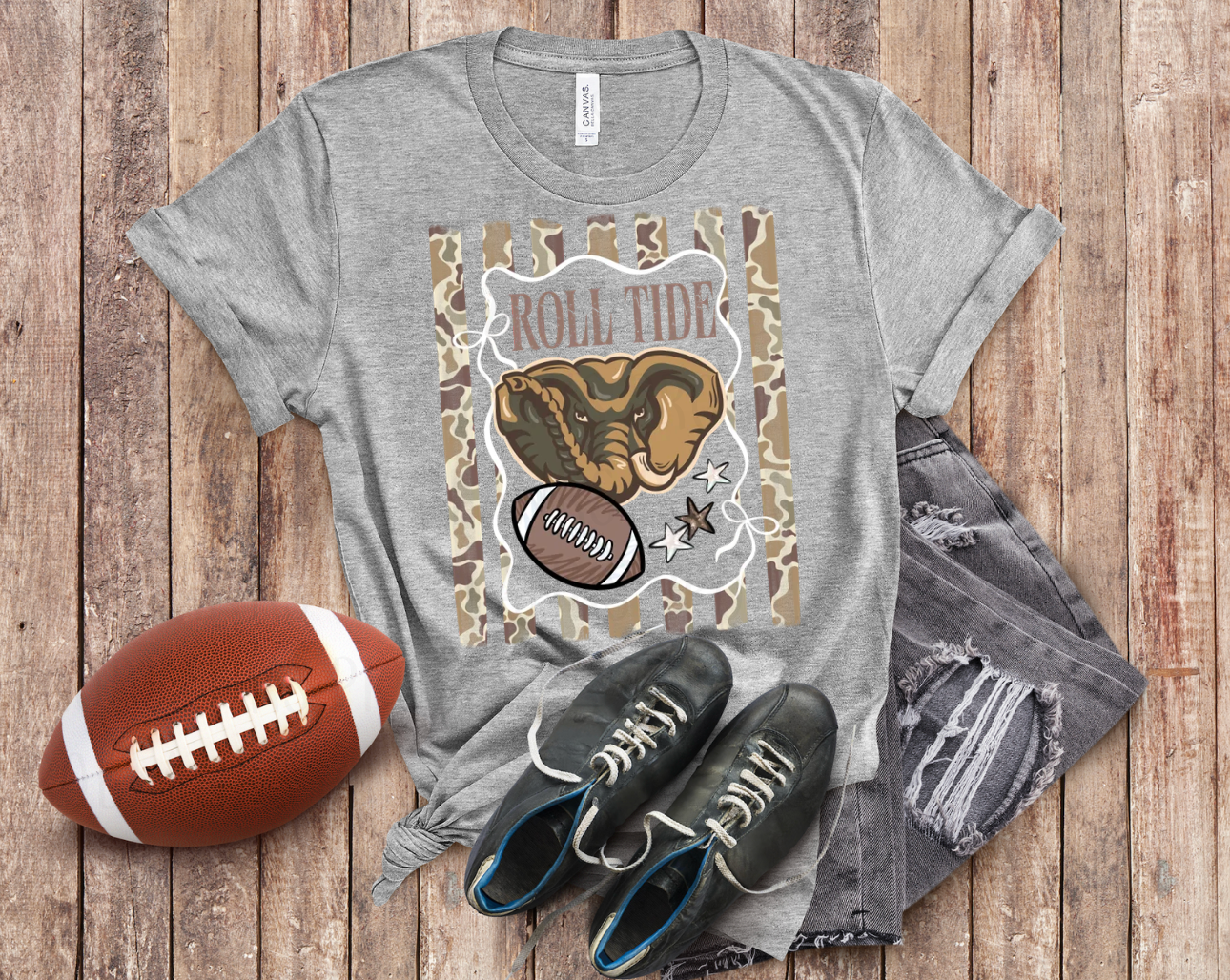Alabama Roll Tide Camo - #7096 - Ready to Press DTF Transfer Full Color