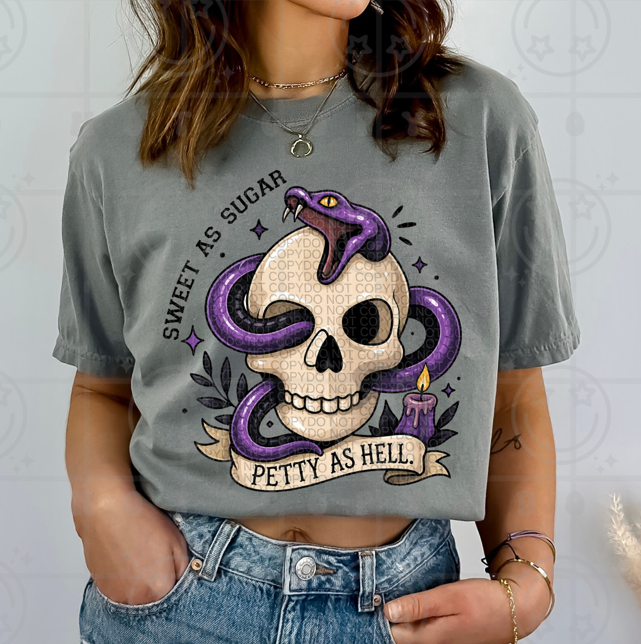 Sweet As Sugar Petty As Hell #7101 - Ready to Press DTF Transfer Full Color