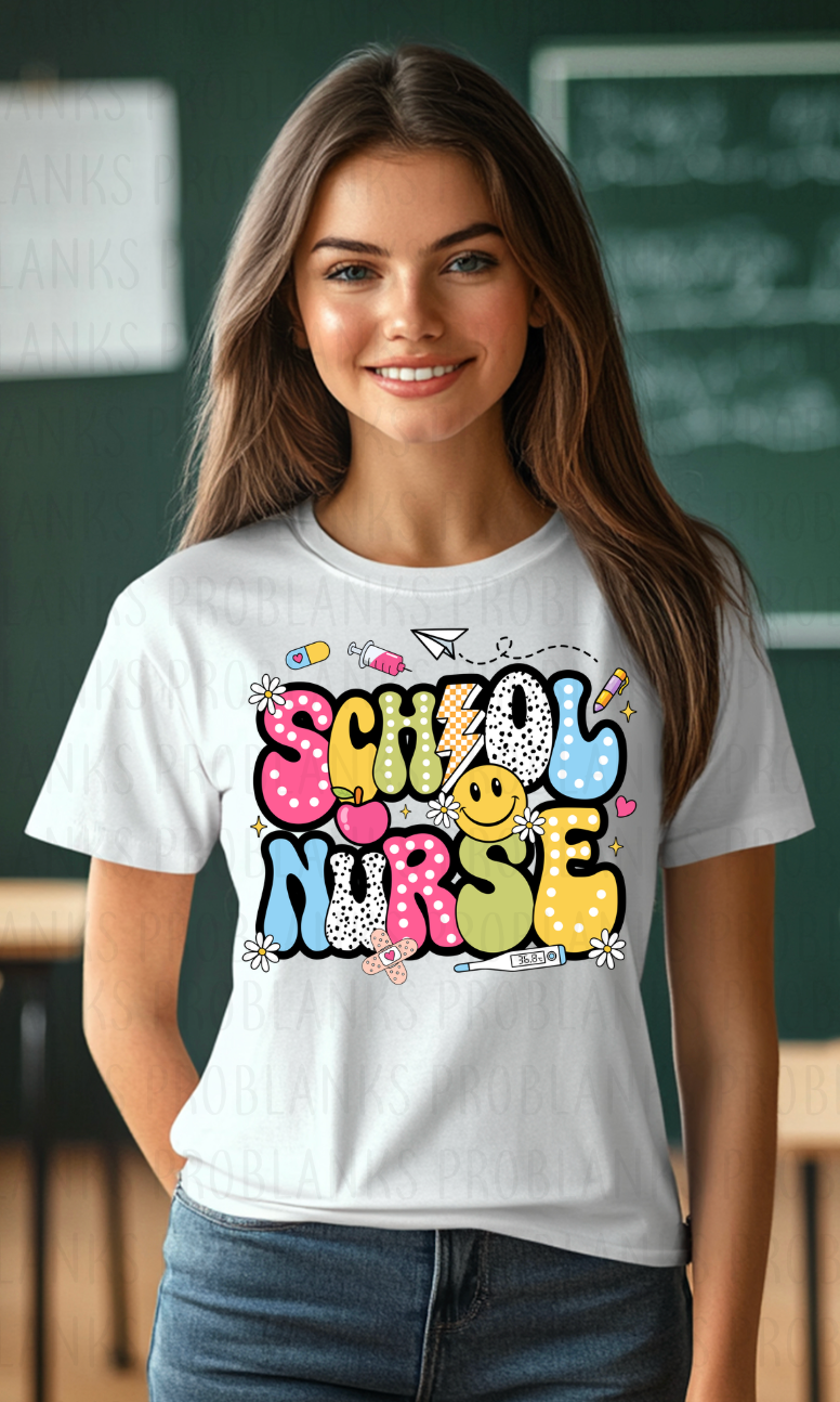 Retro School Nurse - $2 Transfer Thursday - ADULT 11 Inch Transfer
