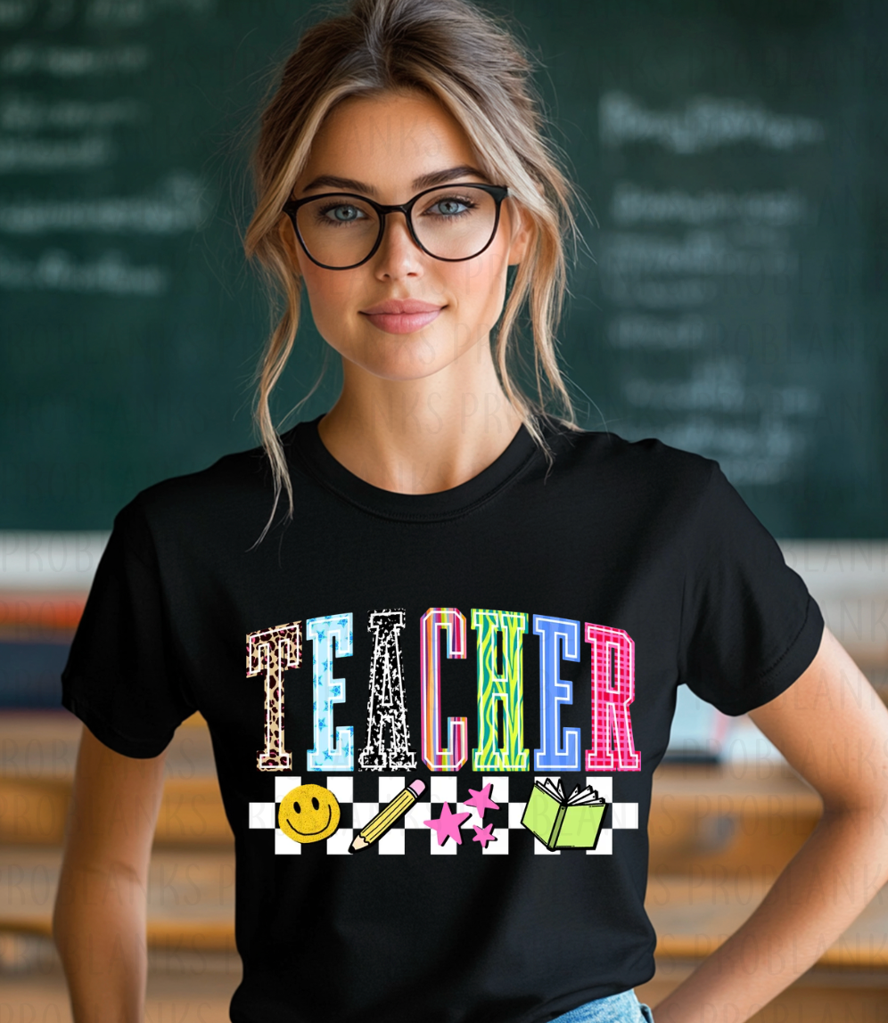 Multi-Print TEACHER Retro - $2 Transfer Thursday - ADULT 11 Inch Transfer