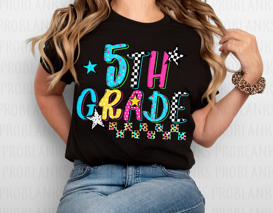 Retro 5th Grade #7117  - Ready to Press DTF Transfer Full Color