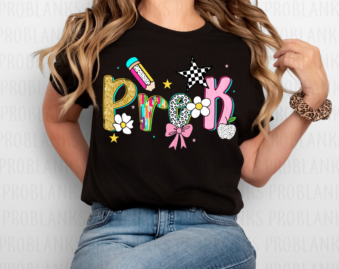 Retro Pre-K #7112 - Ready to Press DTF Transfer Full Color