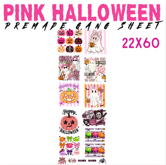 Pink Halloween Pre-Made DTF Gang Sheet 22x60