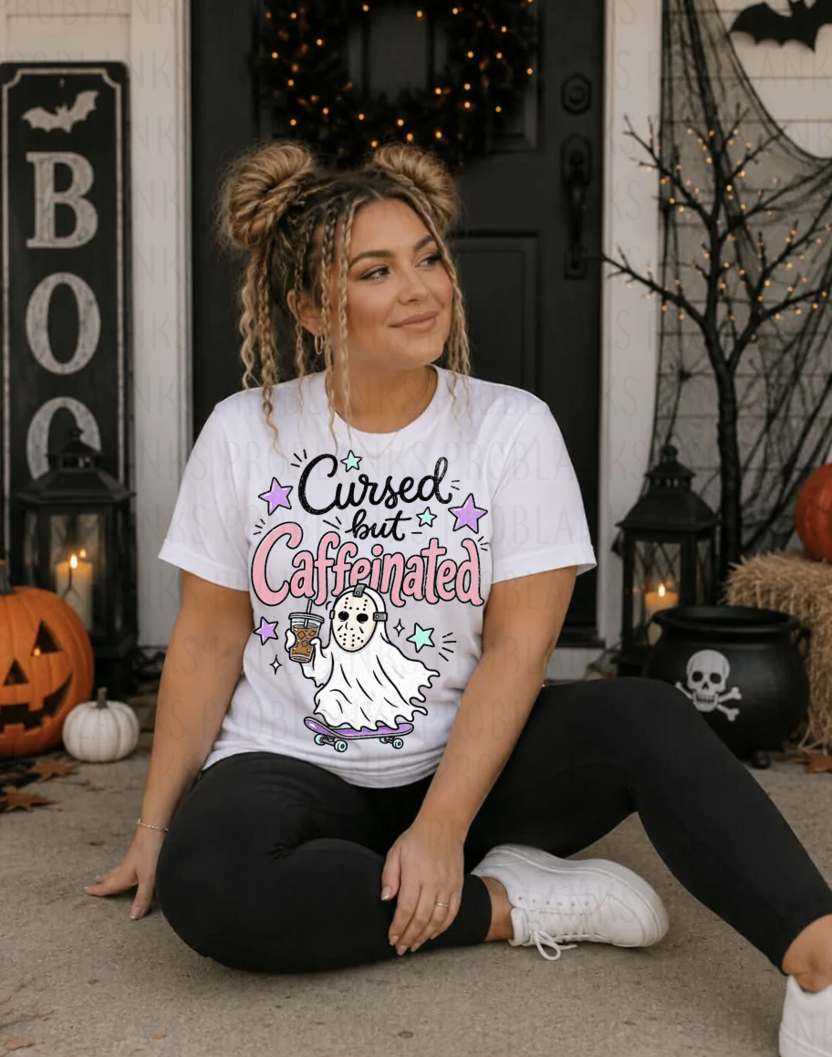 Cursed But Caffeinated - $2 Transfer Thursday - ADULT 11 Inch Transfer