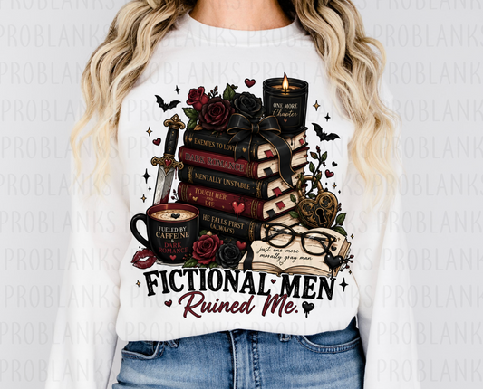 Fictional Men Ruined Me #7157 - Ready to Press DTF Transfer Full Color