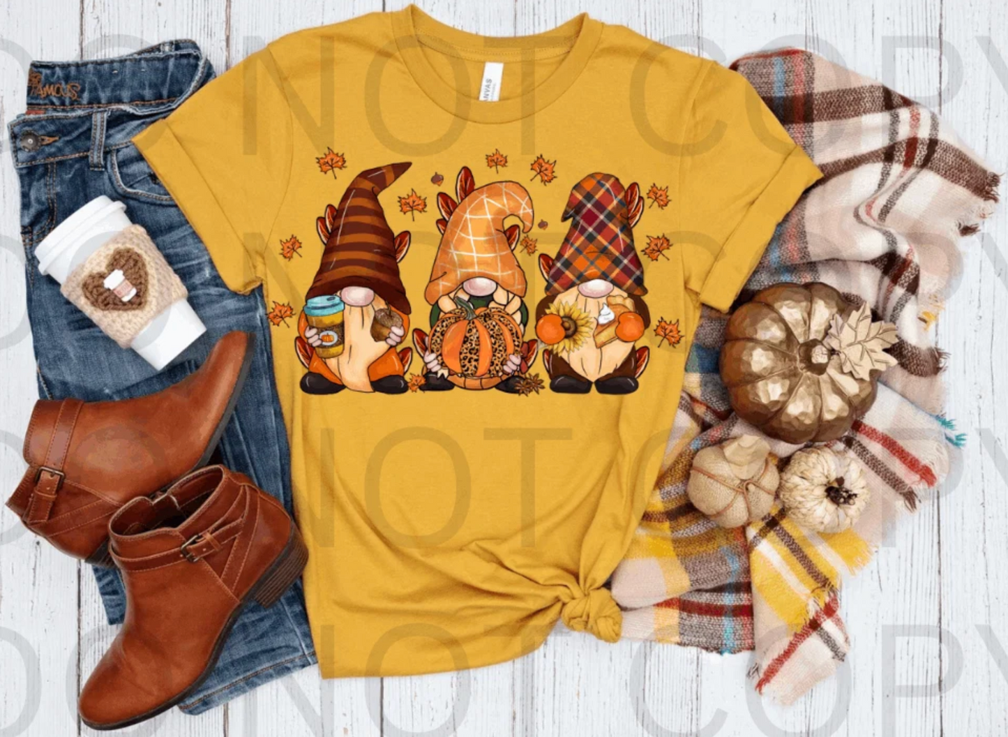 3 Fall Gnomes - $2 Transfer Thursday - ADULT 11 Inch Transfer
