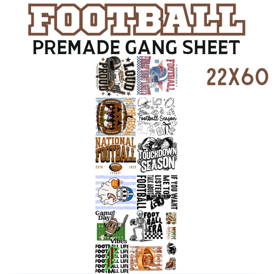 Football 26' Pre-Made DTF Gang Sheet 22x60