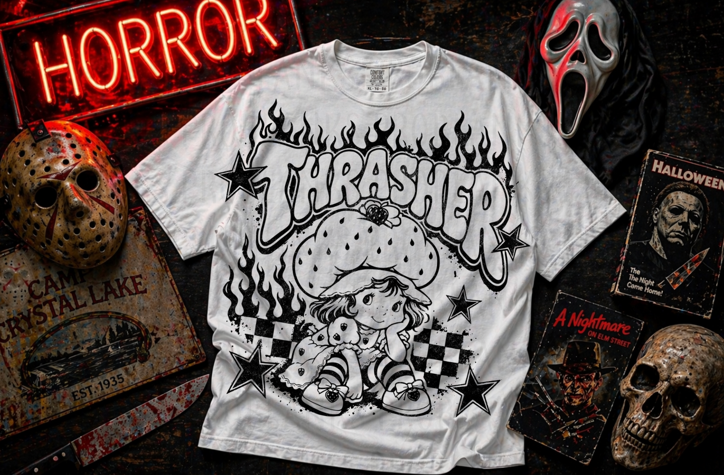 Thrasher Strawberry Shortcake #7179 - Ready to Press DTF Transfer Full Color