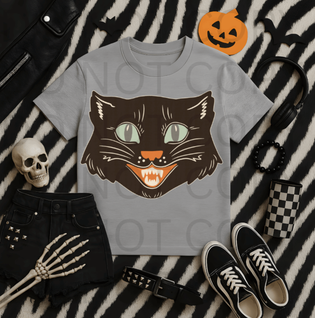 Vintage Halloween Cat - $2 Transfer Thursday - ADULT 11 Inch Transfer