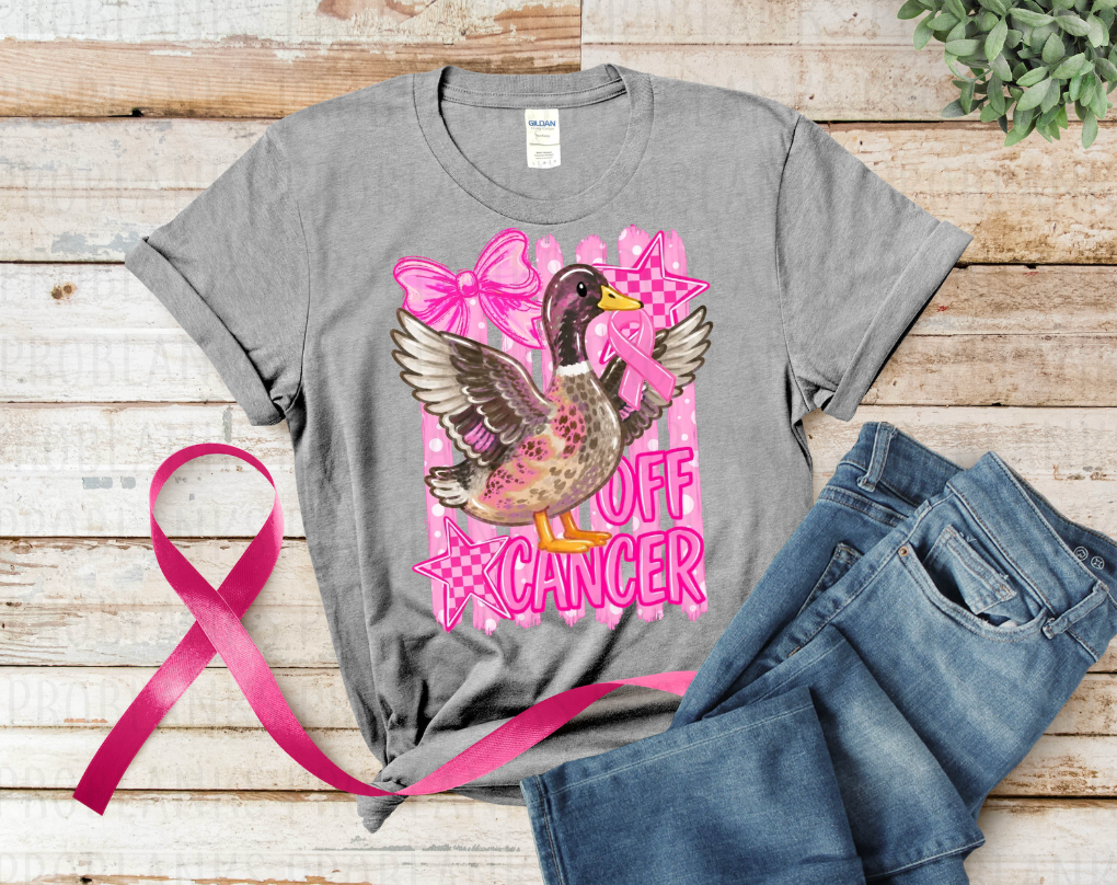 Duck Off Cancer #7184 - Ready to Press DTF Transfer Full Color