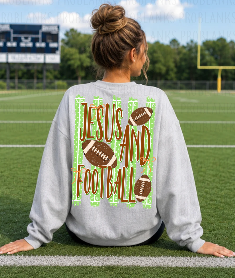 Jesus & Football #7204 - Ready to Press DTF Transfer Full Color