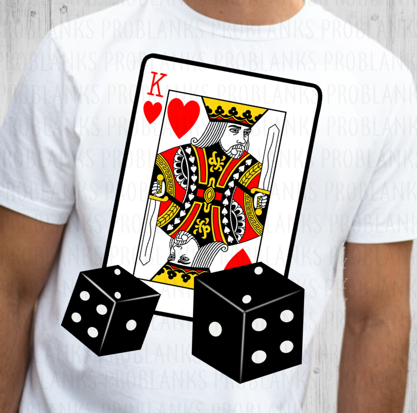 King With Dice #7231 - Ready to Press DTF Transfer Full Color