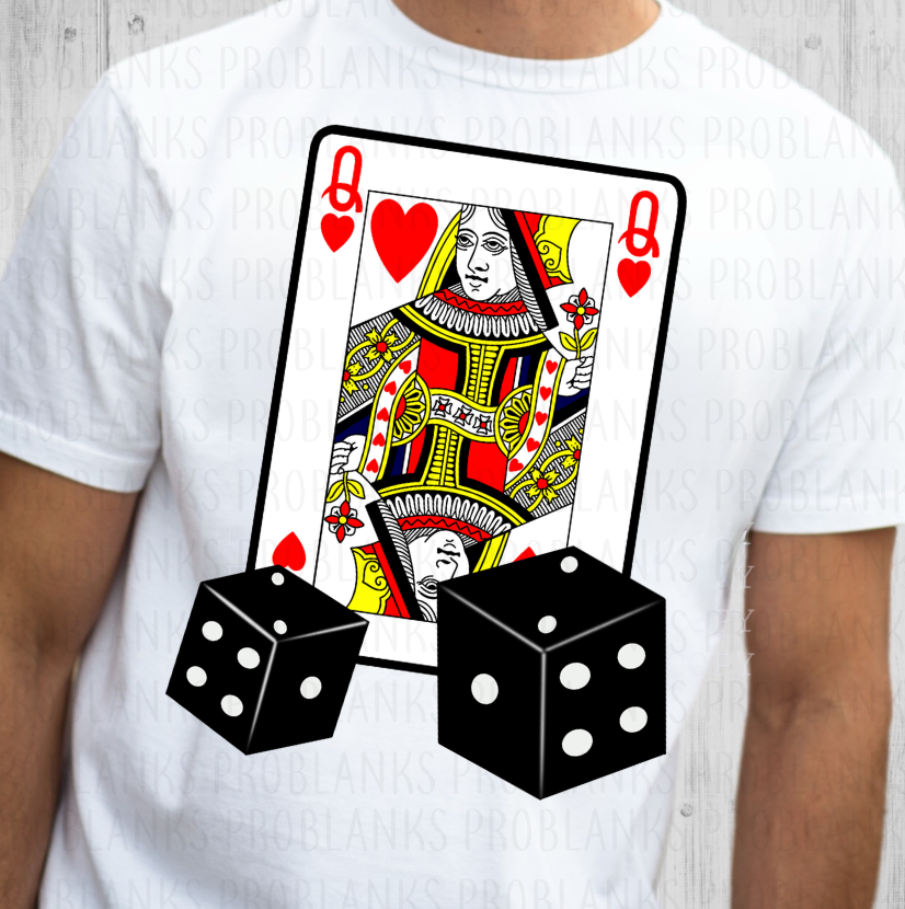 Queen With Dice #7230 - Ready to Press DTF Transfer Full Color
