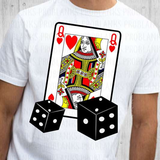 Queen With Dice #7230 - Ready to Press DTF Transfer Full Color