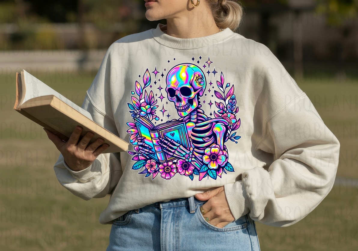 Holographic Reading Skeleton - $2 Transfer Thursday - ADULT 11 Inch Transfer