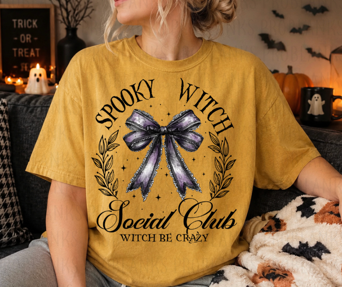 Spooky Witch Social Club #7241 - Ready to Press DTF Transfer Full Color