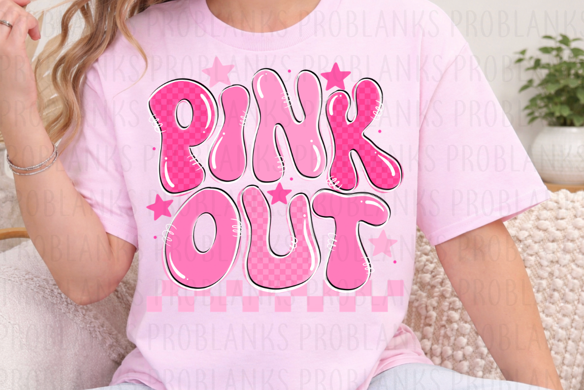 Groovy Pink Out - $2 Transfer Thursday - ADULT 11 Inch Transfer