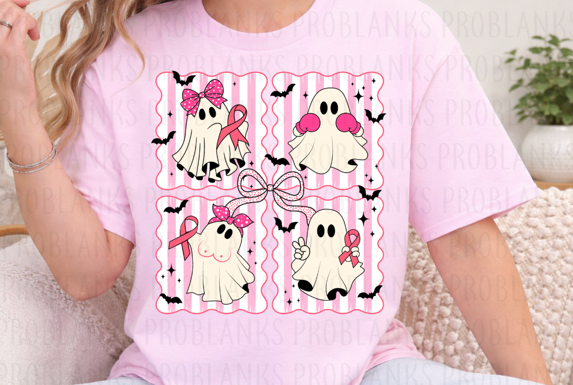 Breast Cancer Ghosts - $2 Transfer Thursday - ADULT 11 Inch Transfer