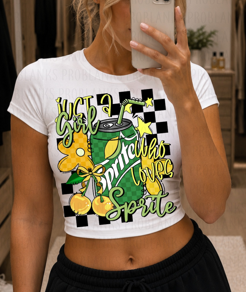 Just A Girl Who Loves Sprite #7258 - Ready to Press DTF Transfer Full Color