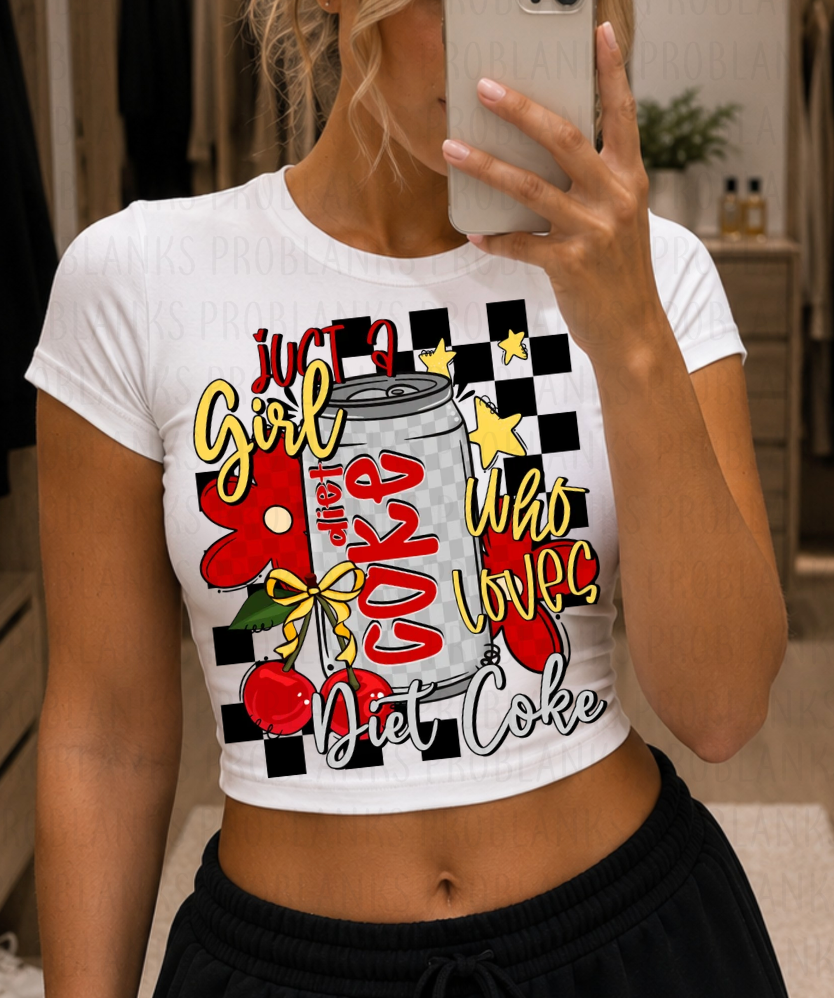Just A Girl Who Loves Diet Coke #7253 - Ready to Press DTF Transfer Full Color