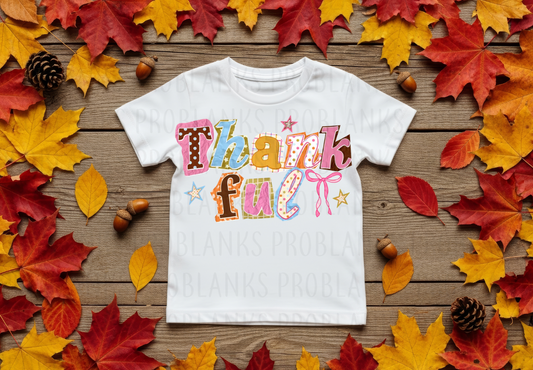 Thankful Ransom Letters #7315 - Ready to Press DTF Transfer Full Color