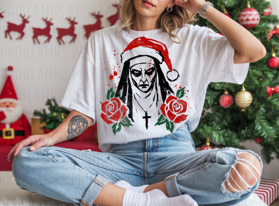 The Nun Christmas #7321 - Ready to Press DTF Transfer Full Color
