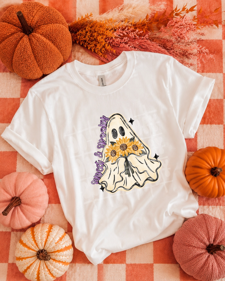 Sweet & Spooky Ghost #7342 - Ready to Press DTF Transfer Full Color