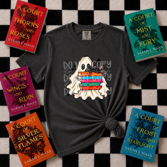 Ghost Bookstack ACOTAR #7349 - Ready to Press DTF Transfer Full Color