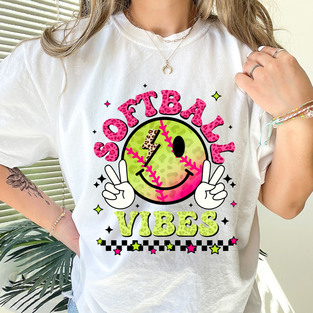 Softball Vibes - Ready to Press DTF Transfer Full Color