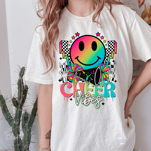Cheer Vibes Checker - Ready to Press DTF Transfer Full Color