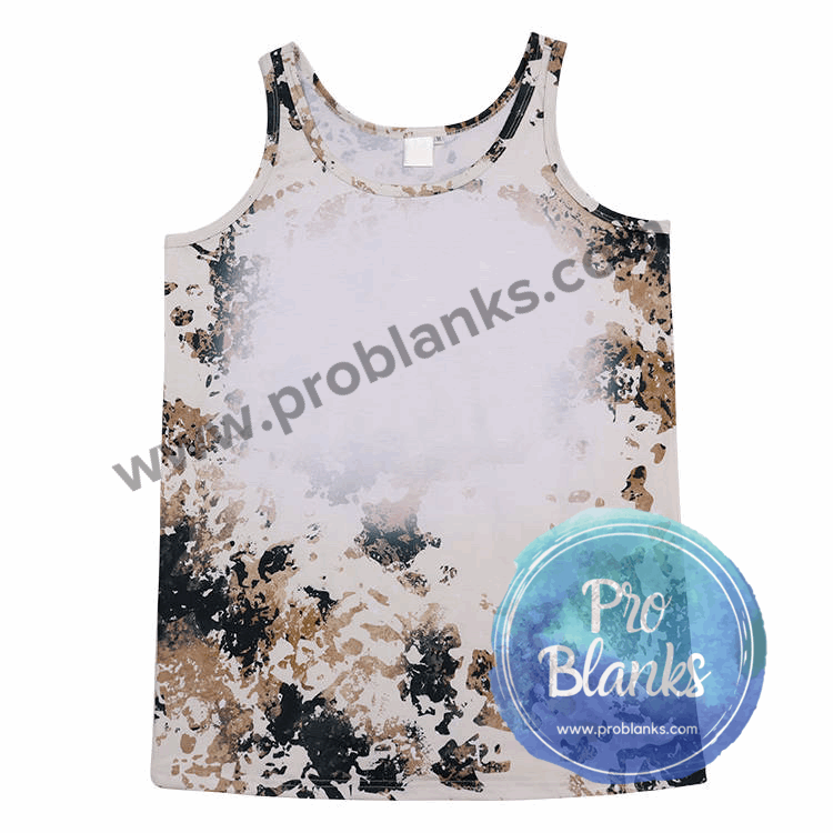 *SALE*  RTS - COWHIDE TANK TOP - ADULT - Faux Bleached 100% Polyester