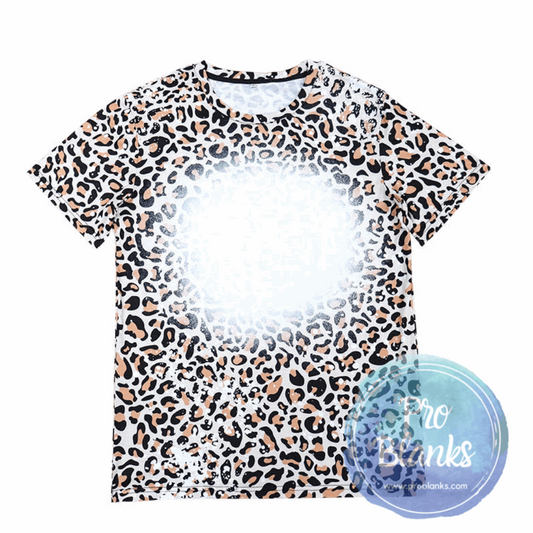 *SALE* RTS-  ADULT - Leopard - Faux Bleached 100% Polyester T-shirts - Pro Blanks