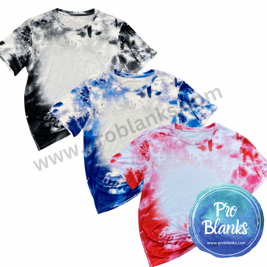 *SALE*  RTS - ADULT - WATERCOLOR- Faux Bleached 100% Polyester T-shirts - Pro Blanks
