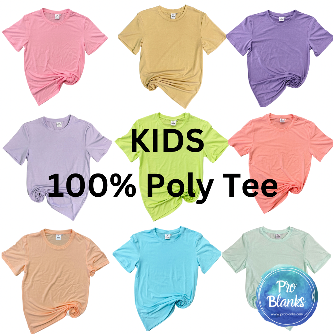 RTS - TODDLER/KIDS 100% Polyester Crew Neck T-shirt with Soft Cotton Feel
