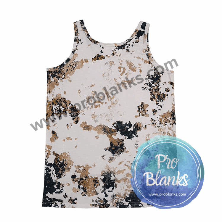 *SALE*  RTS - COWHIDE TANK TOP - ADULT - Faux Bleached 100% Polyester
