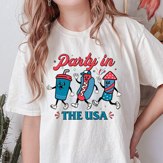 Party in the USA  - Ready to Press DTF Transfer Full Color