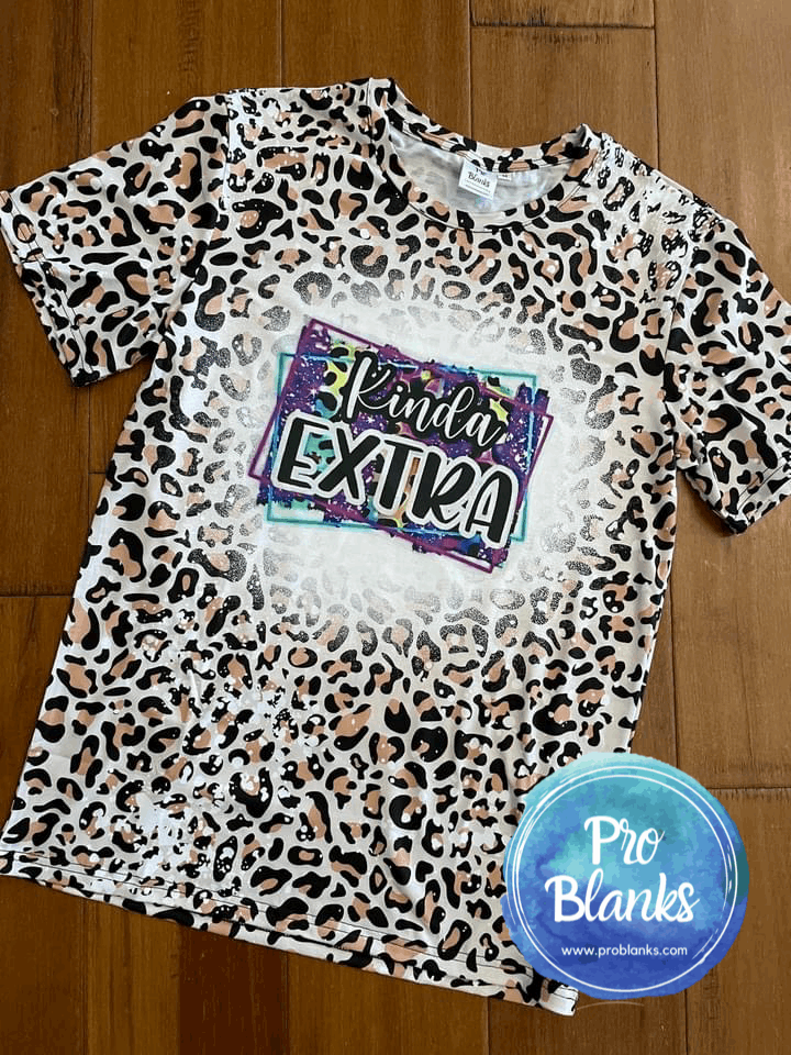 *SALE* RTS-  ADULT - Leopard - Faux Bleached 100% Polyester T-shirts - Pro Blanks