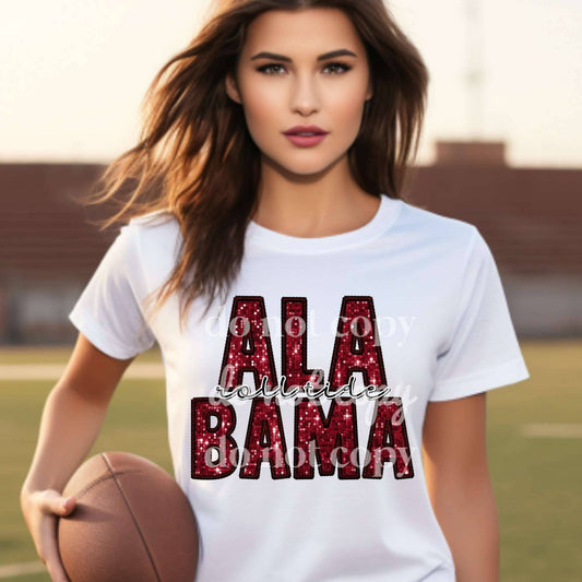 Alabama RT Sequins  - Ready to Press DTF Transfer Full Color - Pro Blanks