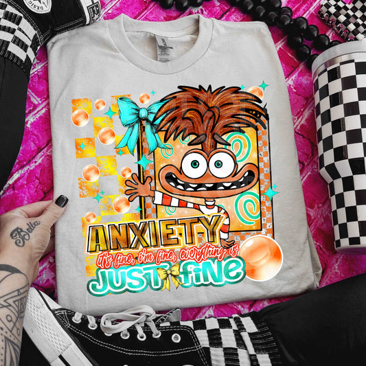 Anxiety #3465 - Ready to Press DTF Transfer Full Color - Pro Blanks