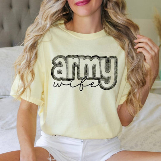 Army Wife #1516  - Ready to Press DTF Transfer Full Color - Pro Blanks