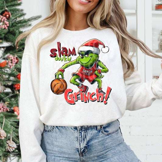 Basketball Grinch #1220 - Ready to Press DTF Transfer Full Color - Pro Blanks