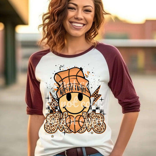 Basketball Mom Smile  - Ready to Press DTF Transfer Full Color - Pro Blanks