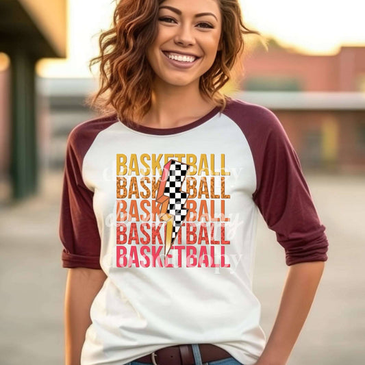 Basketball Stacked  - Ready to Press DTF Transfer Full Color - Pro Blanks
