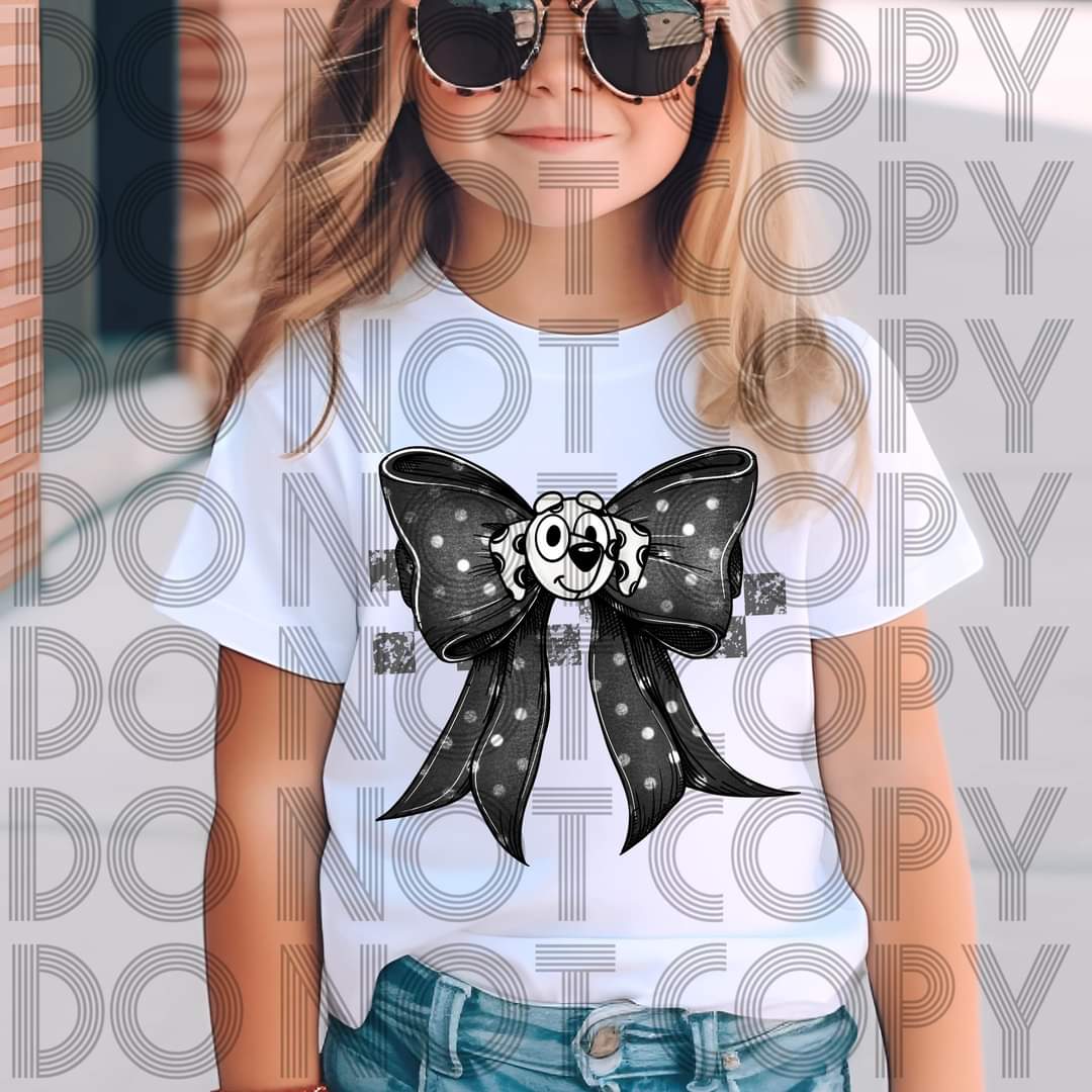 Blue Dog Black Bow #3094 - Ready to Press DTF Transfer Full Color - Pro Blanks