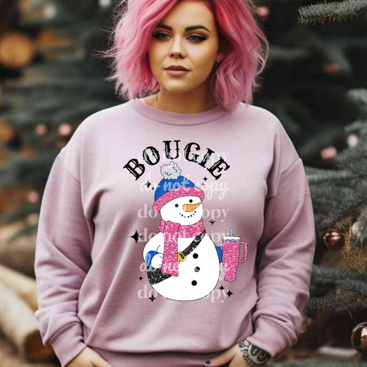 Bougie Snowman #1046 - Ready to Press DTF Transfer Full Color - Pro Blanks