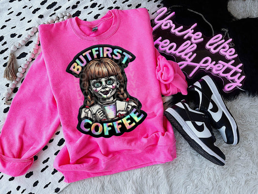But First Coffee #3710 - Ready to Press DTF Transfer Full Color - Pro Blanks